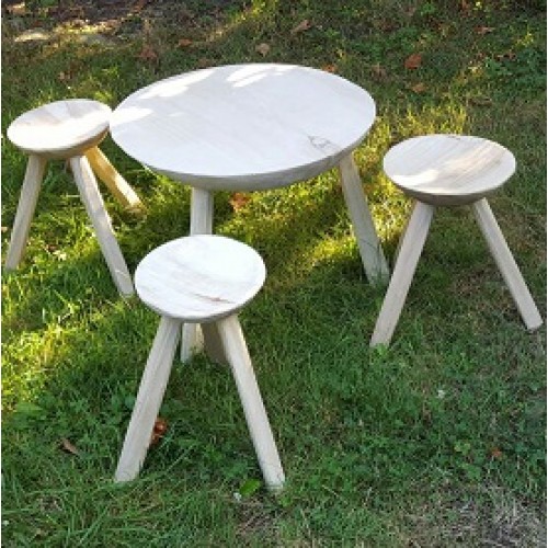 Masa Traditionala Rotunda Cioplita din Lemn 60d40h